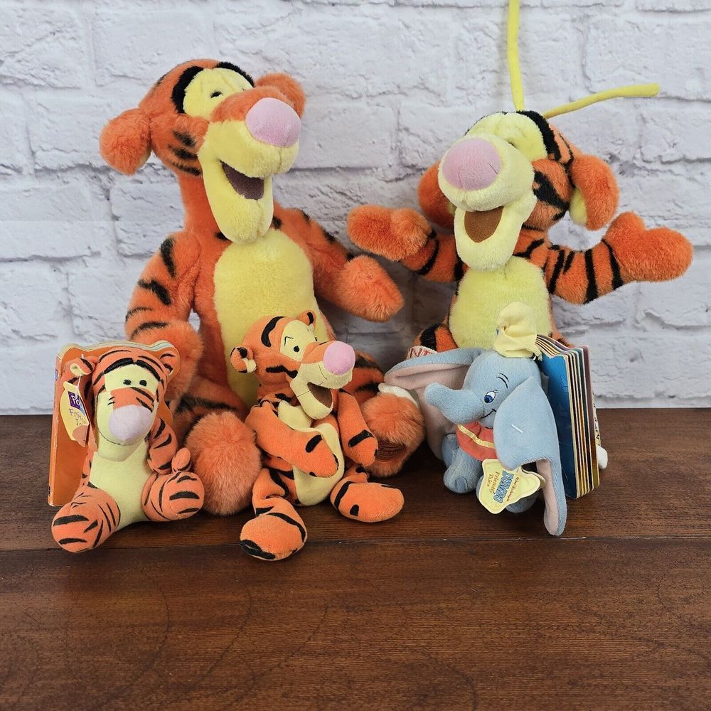 Lot of 5 Disney Tigger Plush & Dumbo Friendly Tales - Musical Tigger,‎ Disney...